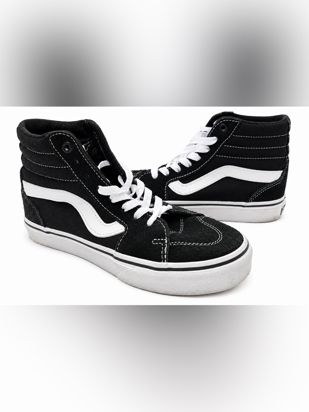 Vans Black and White High-Top Skate Sneakers - Picture 1 of 3